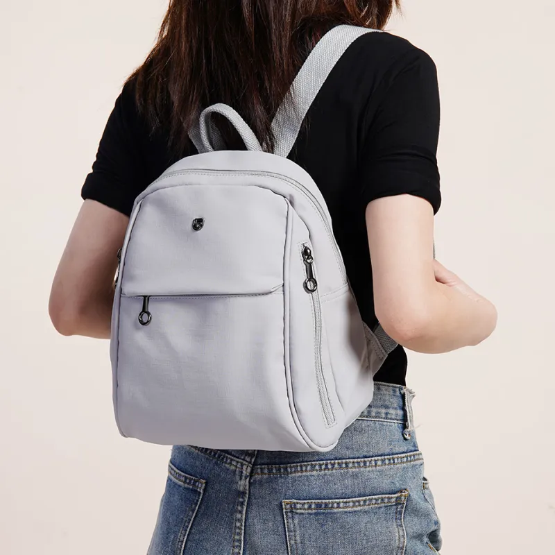 Dubaolu Fabric Backpack Medium Size Women's Black/Light Camel/Gray-20