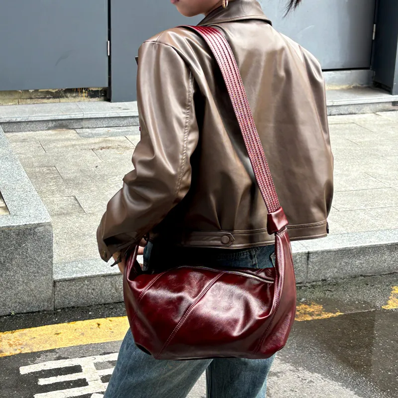 Dubaolu Synthetic Leather Shoulder Bag Crossbody Bag Regular Women's Coffee/Cocoa Brown/Burgundy-16
