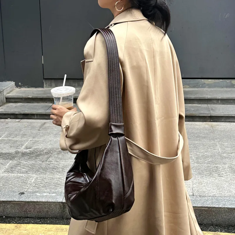 Dubaolu Synthetic Leather Shoulder Bag Crossbody Bag Regular Women's Coffee/Cocoa Brown/Burgundy-4