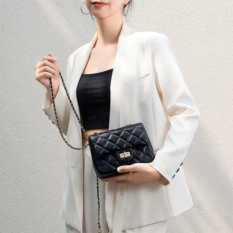 Dubaolu Synthetic Leather Shoulder Bag Mom Bag Women's Black/White-2
