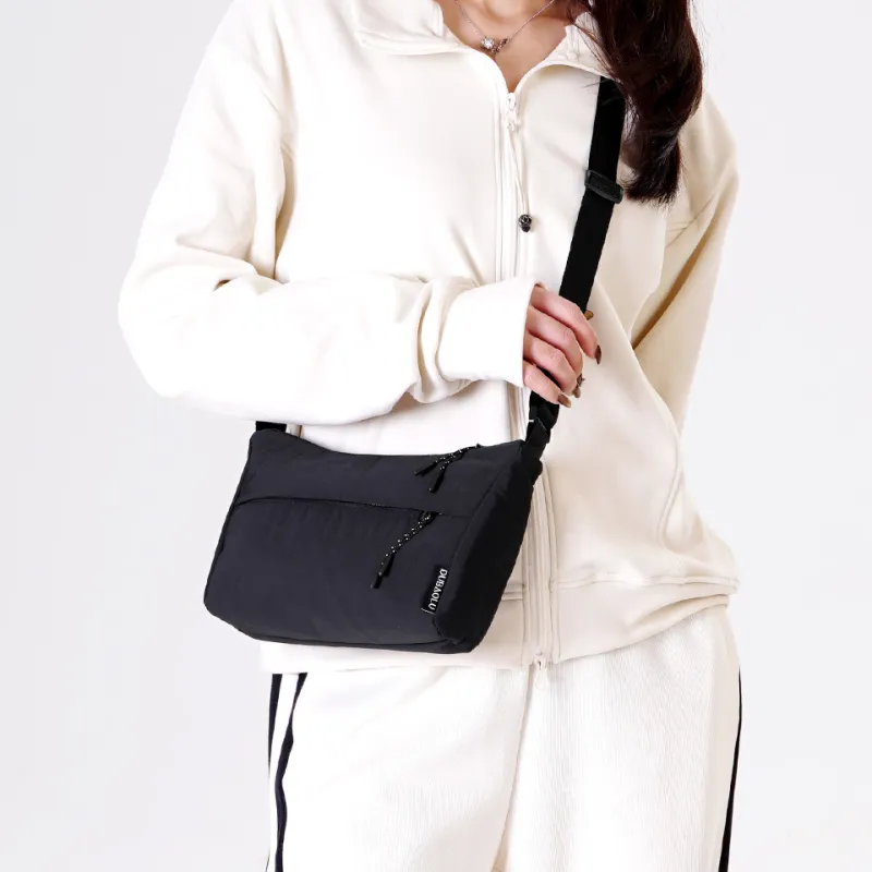 Dubaolu Fabric Dumpling Bag Crossbody Bag Medium Size Unisex Black/Khaki/Brown-13
