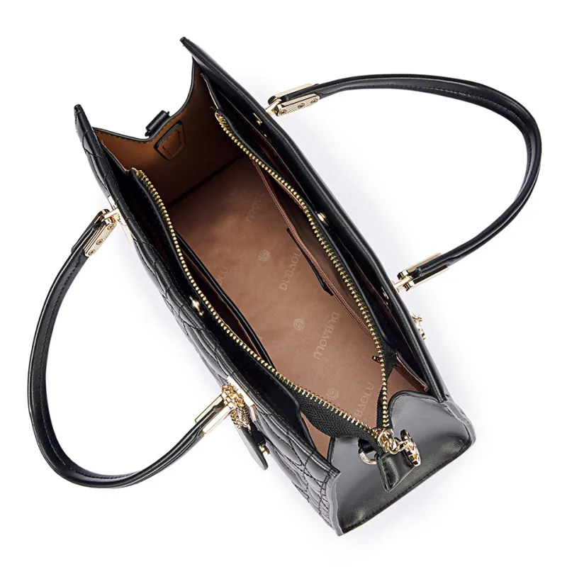 Dubaolu PU Shoulder Bag Crossbody Bag Handbag Women's Black-4