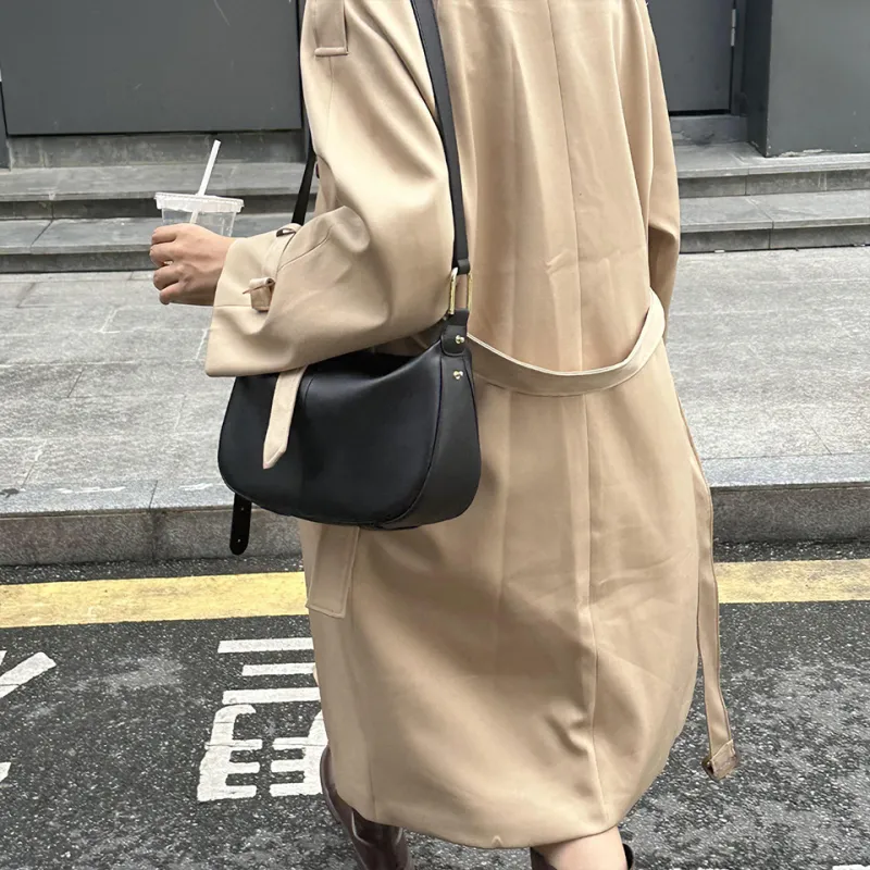 Dubaolu Synthetic Leather Crossbody Bag, Shoulder Bag Women's Caramel Brown/Classic Black/Ecru & Brown/Oat Apricot-11