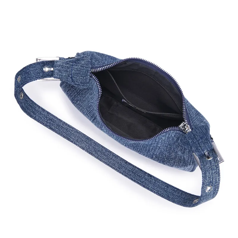 Dubaolu Fabric Shoulder Bag Medium Size Women's Light Blue/navy-11