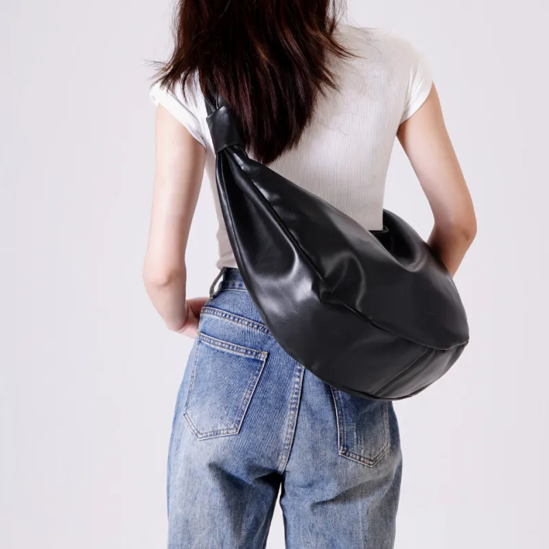 Dubaolu Synthetic Leather Shoulder Bag Large Size Women's Ecru/Gray/Black-17
