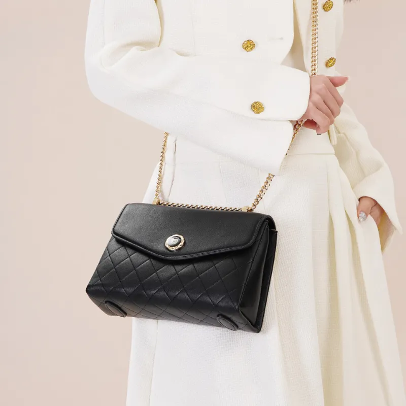 Dubaolu Polyurethane Envelope Bag, Shoulder Bag, Crossbody Bag Medium Size Women's Gray White/Ecru/Black-13