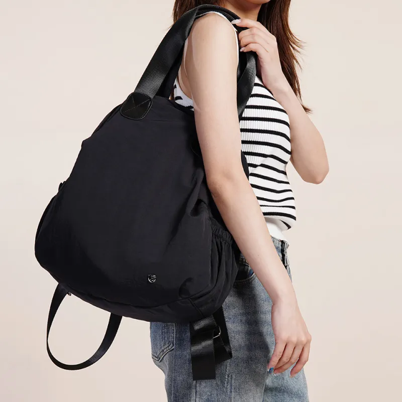 Dubaolu Fabric Backpack Large Size Women's Forest Green/Light Camel/Black-5