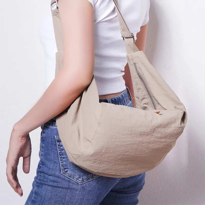 Dubaolu Fabric Crossbody Bag Medium Size Women's Khaki/Black-14