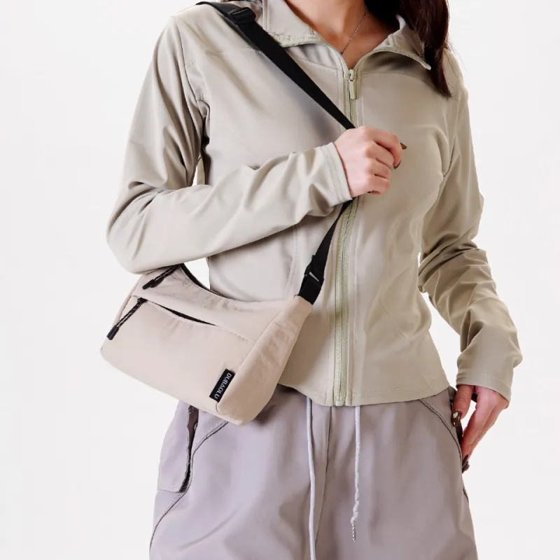 Dubaolu Fabric Dumpling Bag Crossbody Bag Medium Size Unisex Black/Khaki/Brown-6