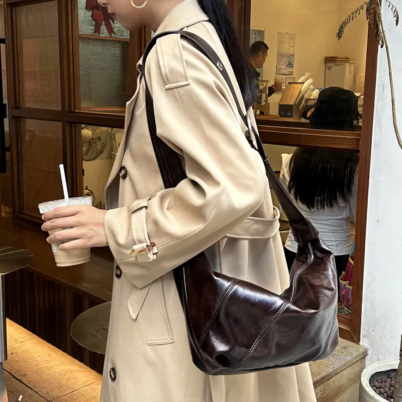 Dubaolu Synthetic Leather Shoulder Bag Crossbody Bag Regular Women's Coffee/Cocoa Brown/Burgundy-2
