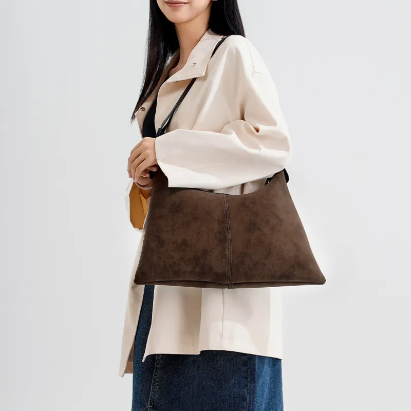 Dubaolu Synthetic Leather Shoulder Bag Regular Women's Chocolate/Black-2