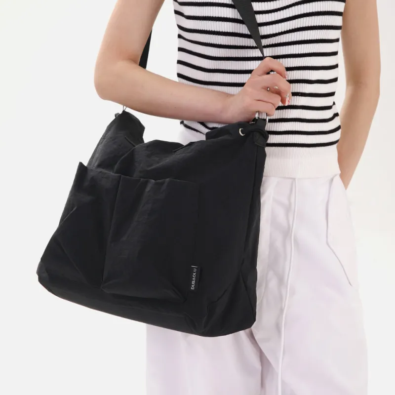 Dubaolu Fabric Tote Shoulder Bag, Crossbody Bag, Handbag Large Size Women's Khaki/Black-13