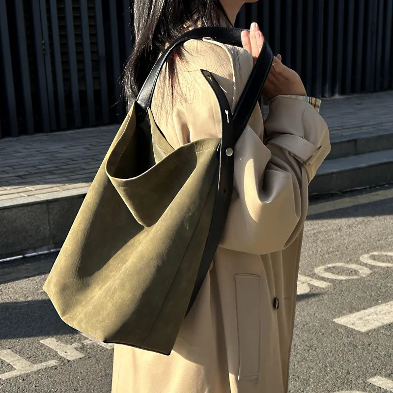 Dubaolu Synthetic Leather Crossbody Bag, Shoulder Bag Regular Large Size Women's Olive Green/Coffee-1