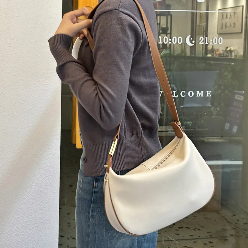 Dubaolu Synthetic Leather Crossbody Bag, Shoulder Bag Women's Caramel Brown/Classic Black/Ecru & Brown/Oat Apricot-17