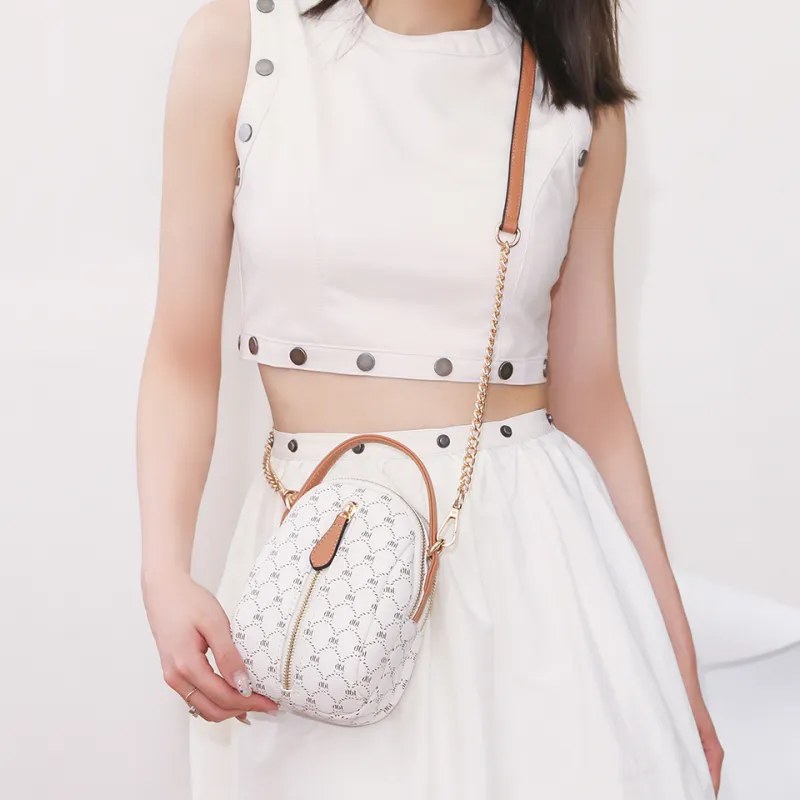 Dubaolu Polyvinyl Chloride PVC With Polyurethane Crossbody Bag Regular Women's Shell Apricot/Shell Khaki-13