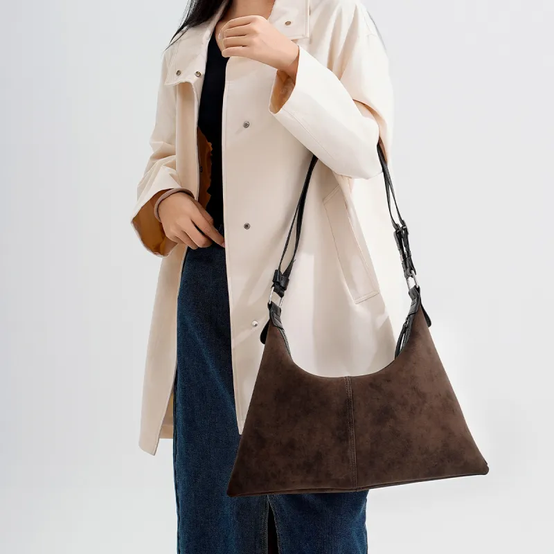 Dubaolu Synthetic Leather Shoulder Bag Regular Women's Chocolate/Black-4