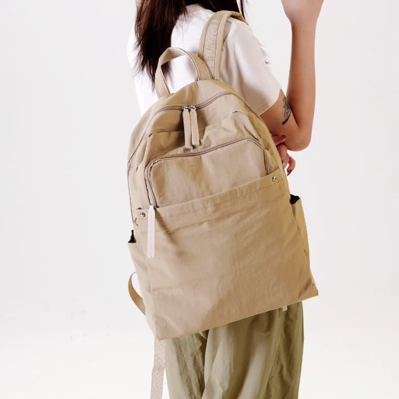 Dubaolu Fabric Backpack Large Size Unisex Black/Khaki/Gray-13