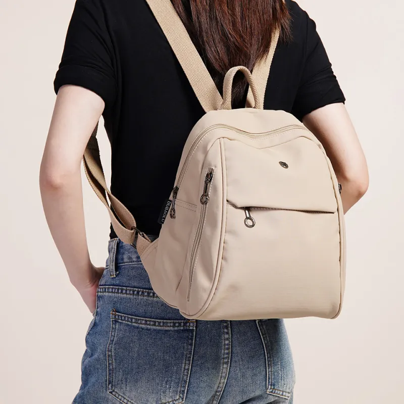 Dubaolu Fabric Backpack Medium Size Women's Black/Light Camel/Gray-13