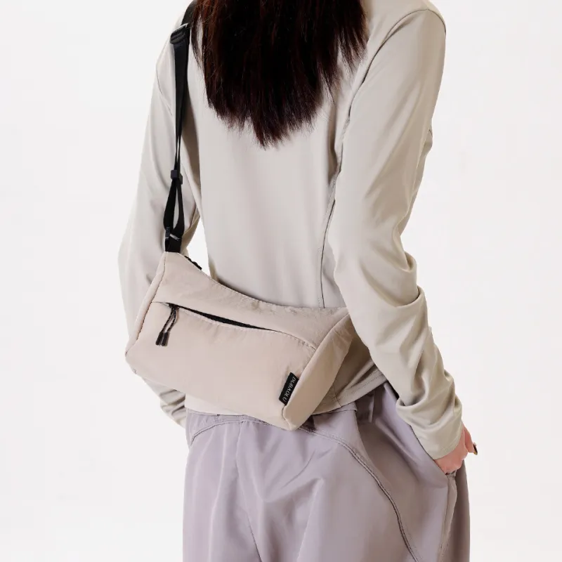 Dubaolu Fabric Dumpling Bag Crossbody Bag Medium Size Unisex Black/Khaki/Brown-5