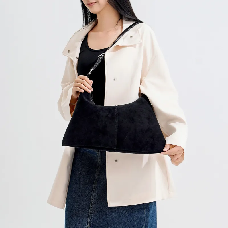 Dubaolu Synthetic Leather Shoulder Bag Regular Women's Chocolate/Black-12