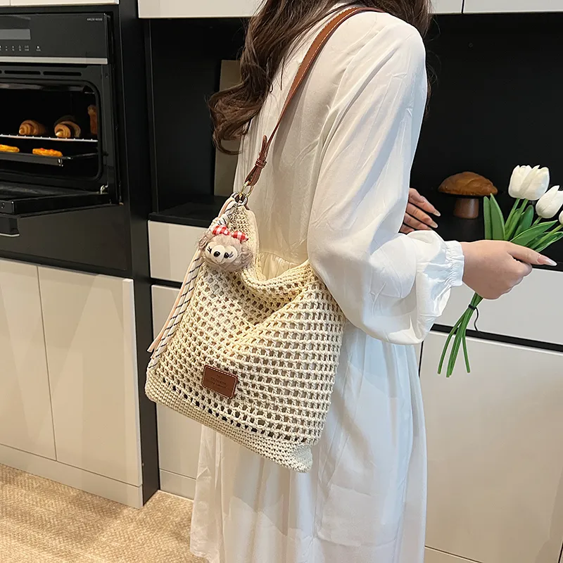 Wenpercy PU Patch Woven Shoulder Bag Regular Women's Multicolor-2