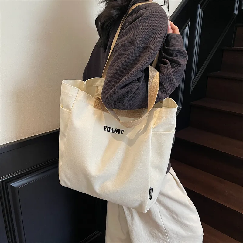 Wenpercy Canvas Tote Bag, Shopping Bag, Canvas Shoulder Bag Women's Multicolor-2