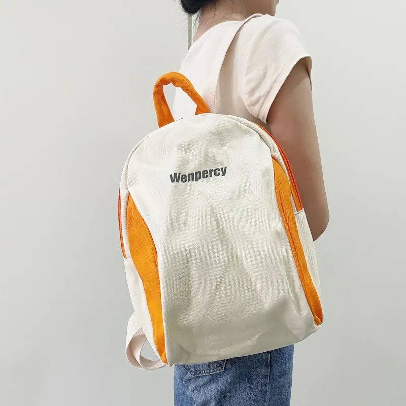 Wenpercy Canvas Laptop Backpack Regular Unisex-3