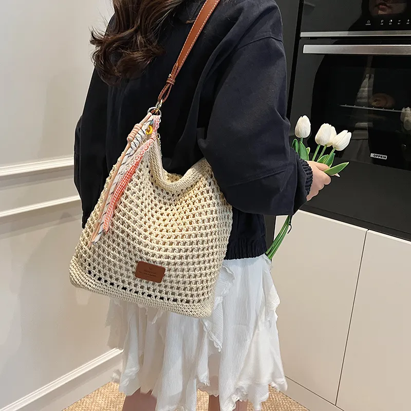 Wenpercy PU Patch Woven Shoulder Bag Regular Women's Multicolor-5