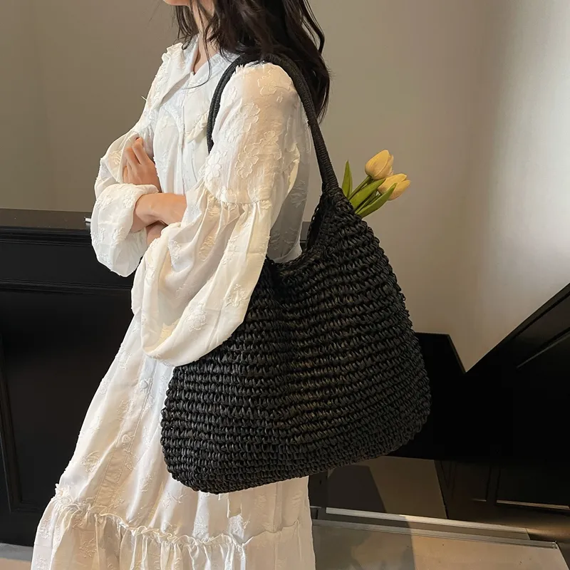 Wenpercy Straw Woven Shoulder Bag Regular Women's Multicolor-1
