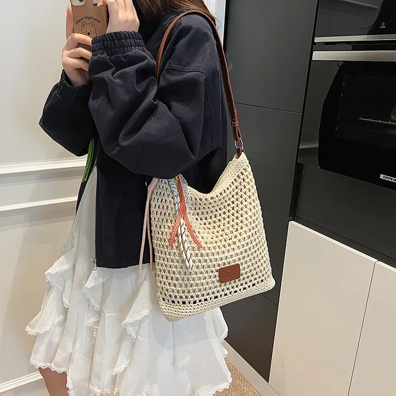 Wenpercy PU Patch Woven Shoulder Bag Regular Women's Multicolor-4