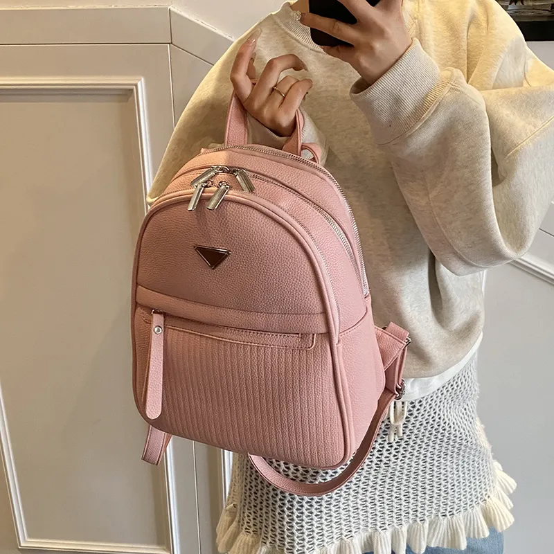Wenpercy PU Backpack Women's Multicolor-4