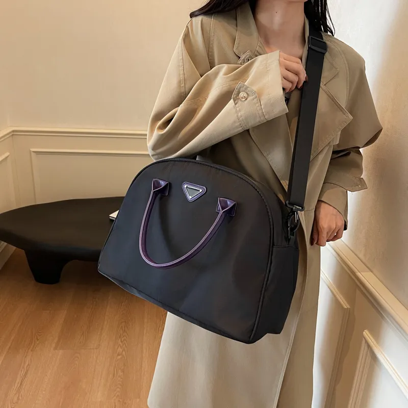Wenpercy Fabric Handbag, Shoulder Bag, Crossbody Bag, Travel Bag Women's Black/Black & Purple-4