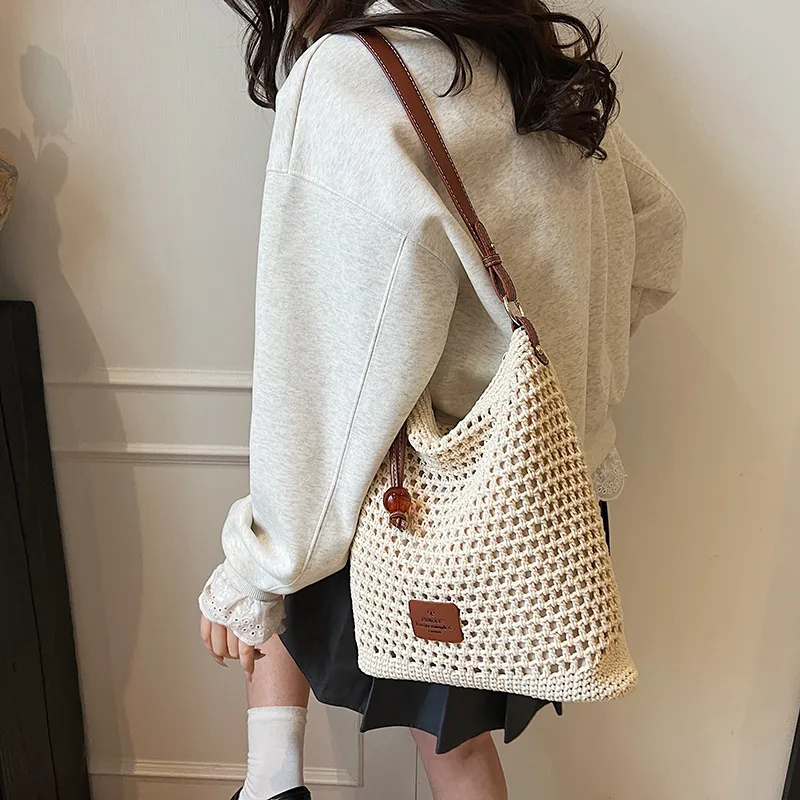Wenpercy PU Patch Woven Shoulder Bag Regular Women's Multicolor-7