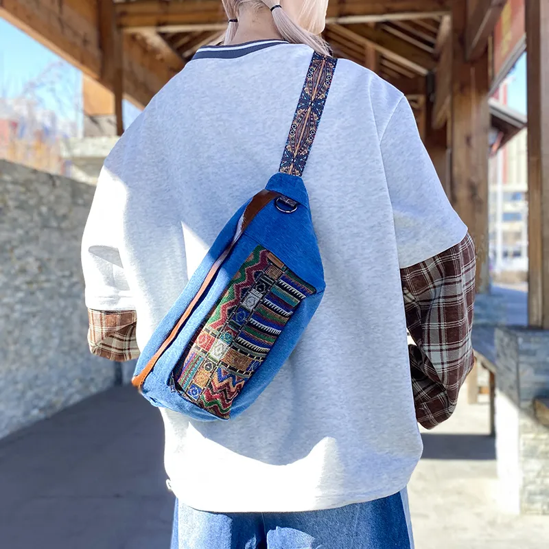 Wenpercy Denim Sling Bag Regular Women's Multicolor-7