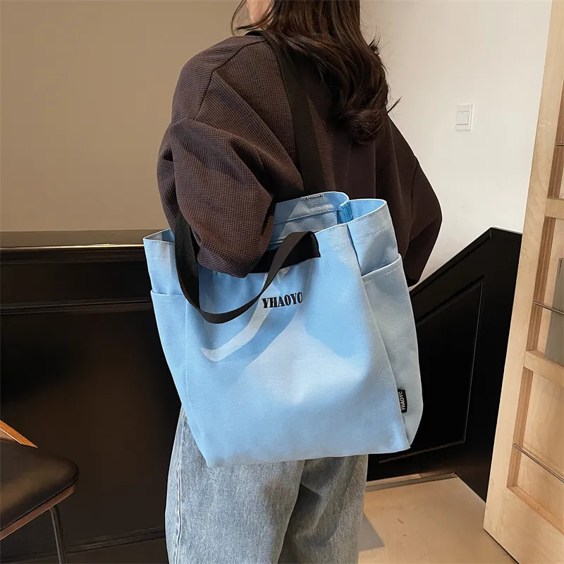 Wenpercy Canvas Tote Bag, Shopping Bag, Canvas Shoulder Bag Women's Multicolor-7