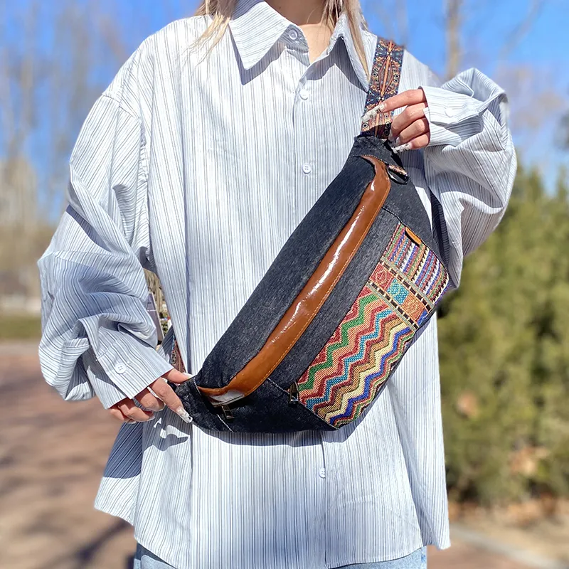 Wenpercy Denim Sling Bag Regular Women's Multicolor-5