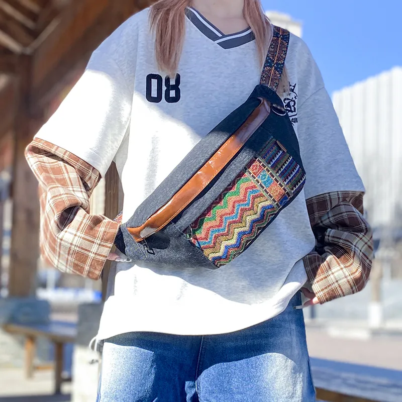 Wenpercy Denim Sling Bag Regular Women's Multicolor-2