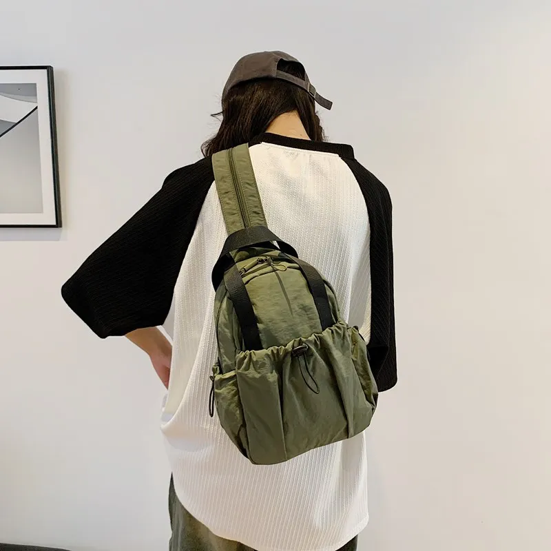 Wenpercy Nylon Sling Bag Backpack Regular Unisex Multicolor-13