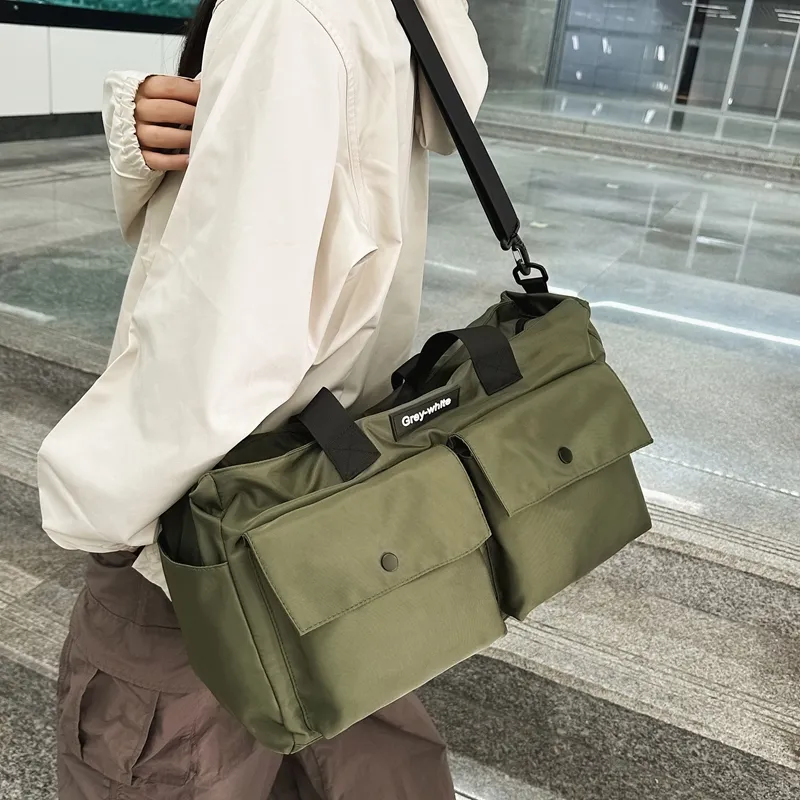 Wenpercy Nylon One Shoulder Travel Bag Unisex Multicolor-4