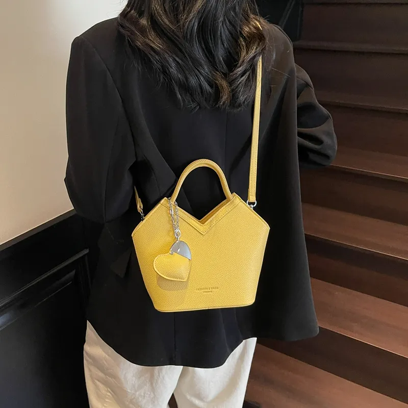 Wenpercy PU Bucket Bag, One Shoulder Handbag Women's Multicolor-10