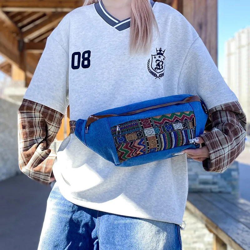 Wenpercy Denim Sling Bag Regular Women's Multicolor-8