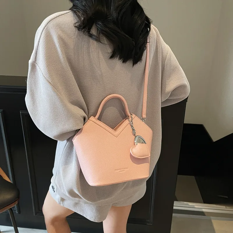 Wenpercy PU Bucket Bag, One Shoulder Handbag Women's Multicolor-4
