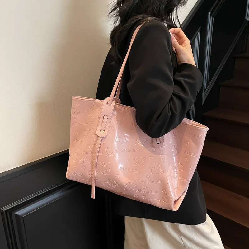 Wenpercy PU Tote Shoulder Bag Women's Multicolor-8