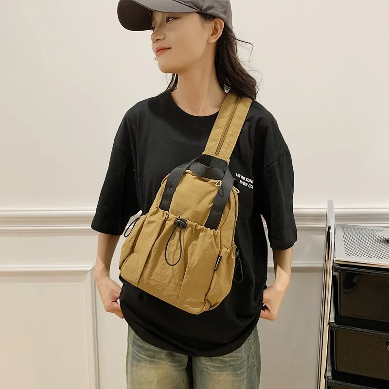 Wenpercy Nylon Sling Bag Backpack Regular Unisex Multicolor-10
