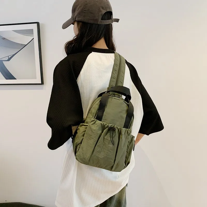 Wenpercy Nylon Sling Bag Backpack Regular Unisex Multicolor-14