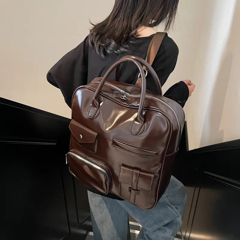 Wenpercy PU Backpack Unisex Multicolor-8
