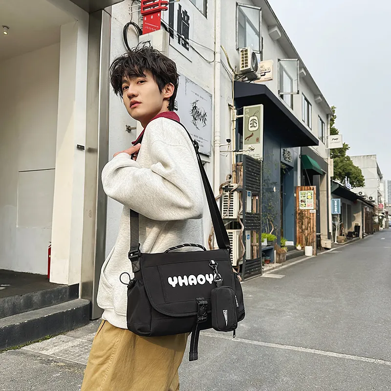 Wenpercy Nylon Crossbody One Shoulder Handbag Unisex Multicolor-2