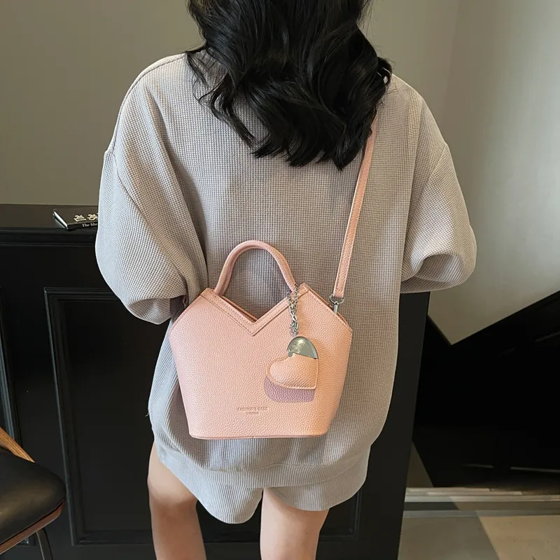 Wenpercy PU Bucket Bag, One Shoulder Handbag Women's Multicolor-5