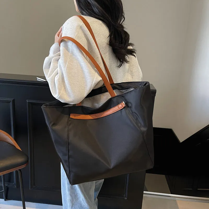 Wenpercy Fabric Tote One Shoulder Handbag Women's Black/Khaki/Green-1