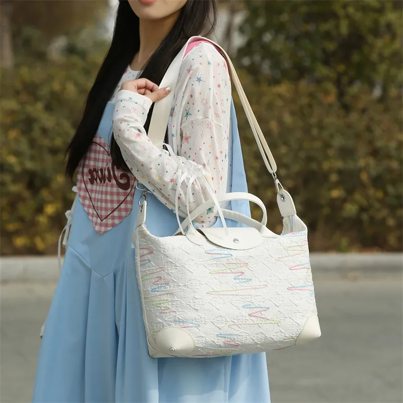 Wenpercy Canvas Handbag Regular Unisex Multicolor-2
